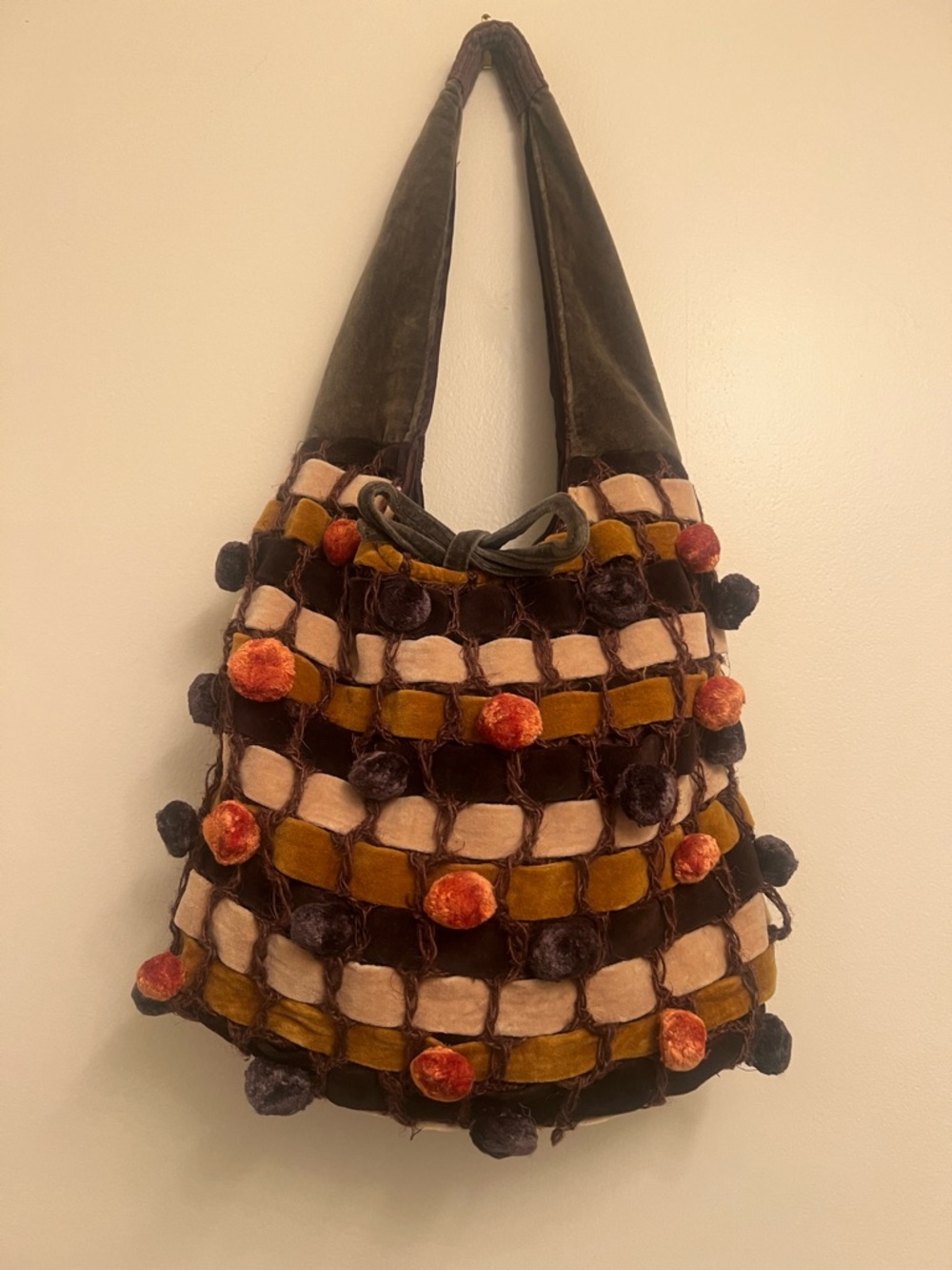 Artisan Handcrafted Velvet BoHo Tote Bag
